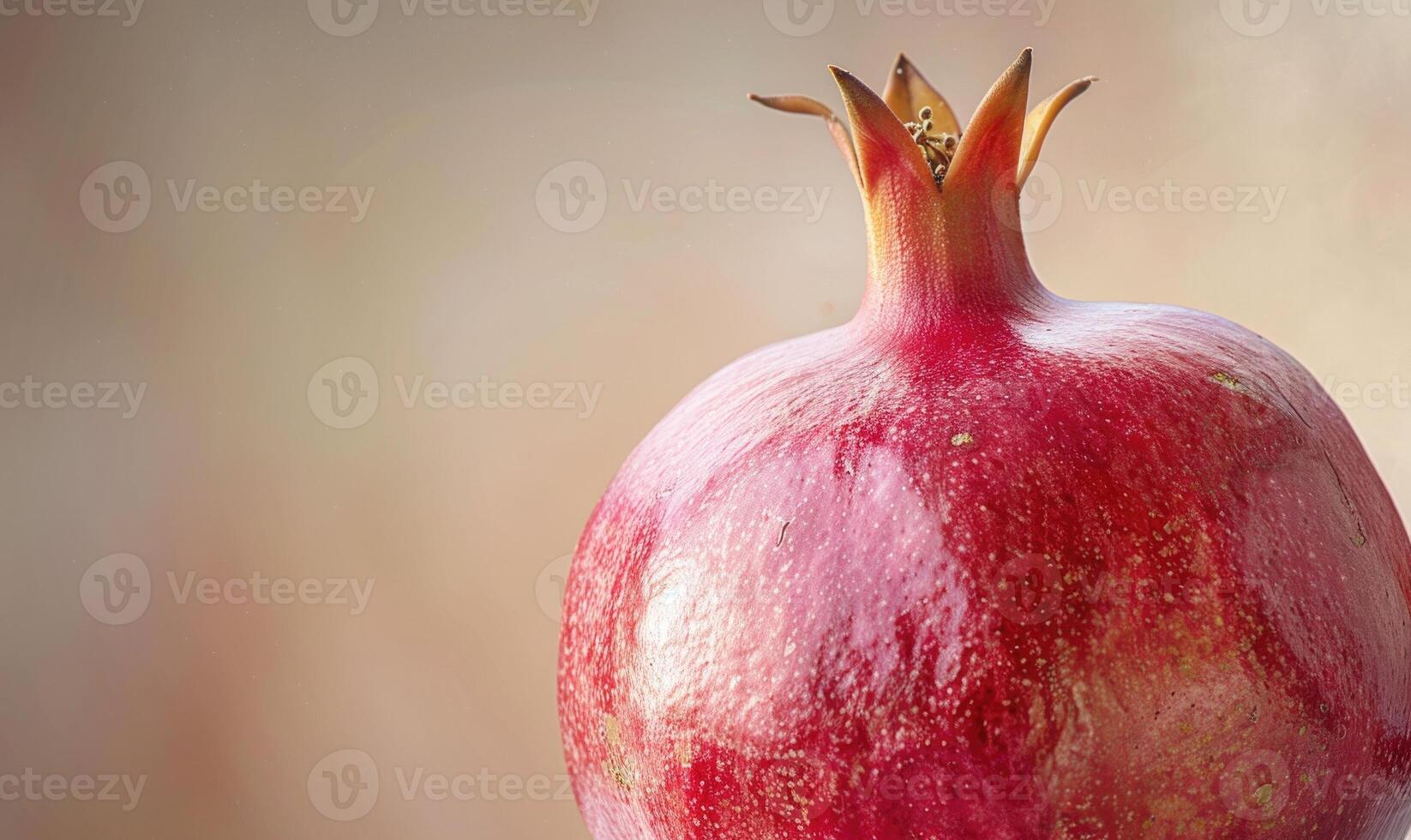 Close-up of a single pomegranate fruit photo