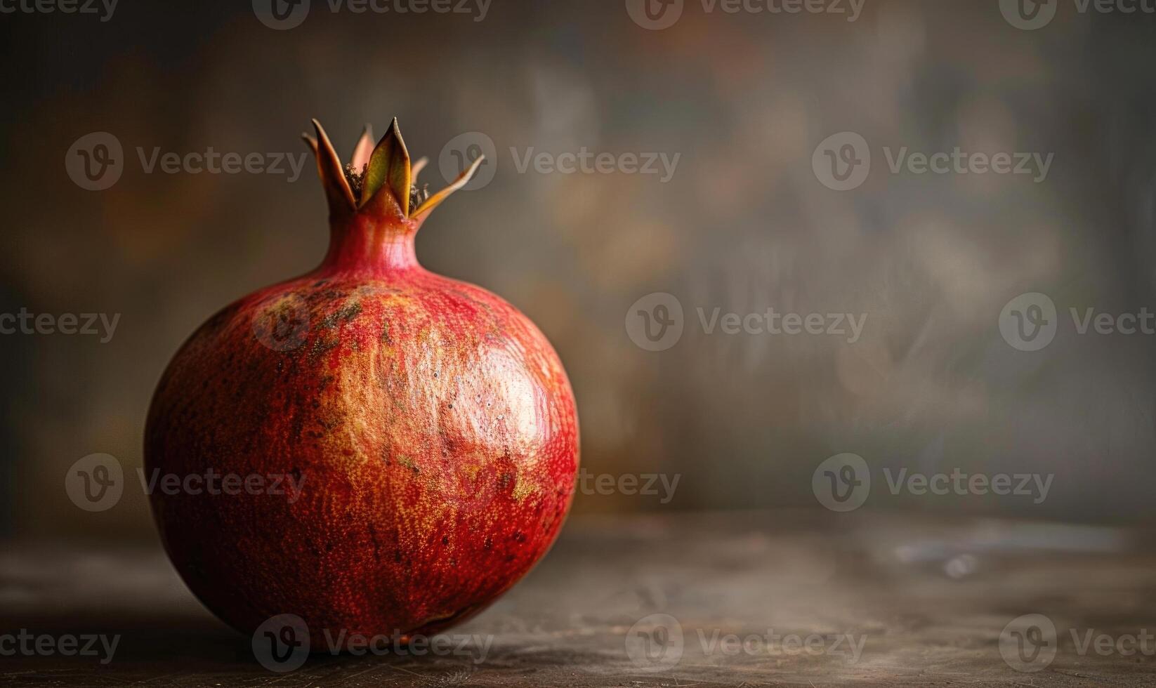 Close-up of a single pomegranate fruit photo