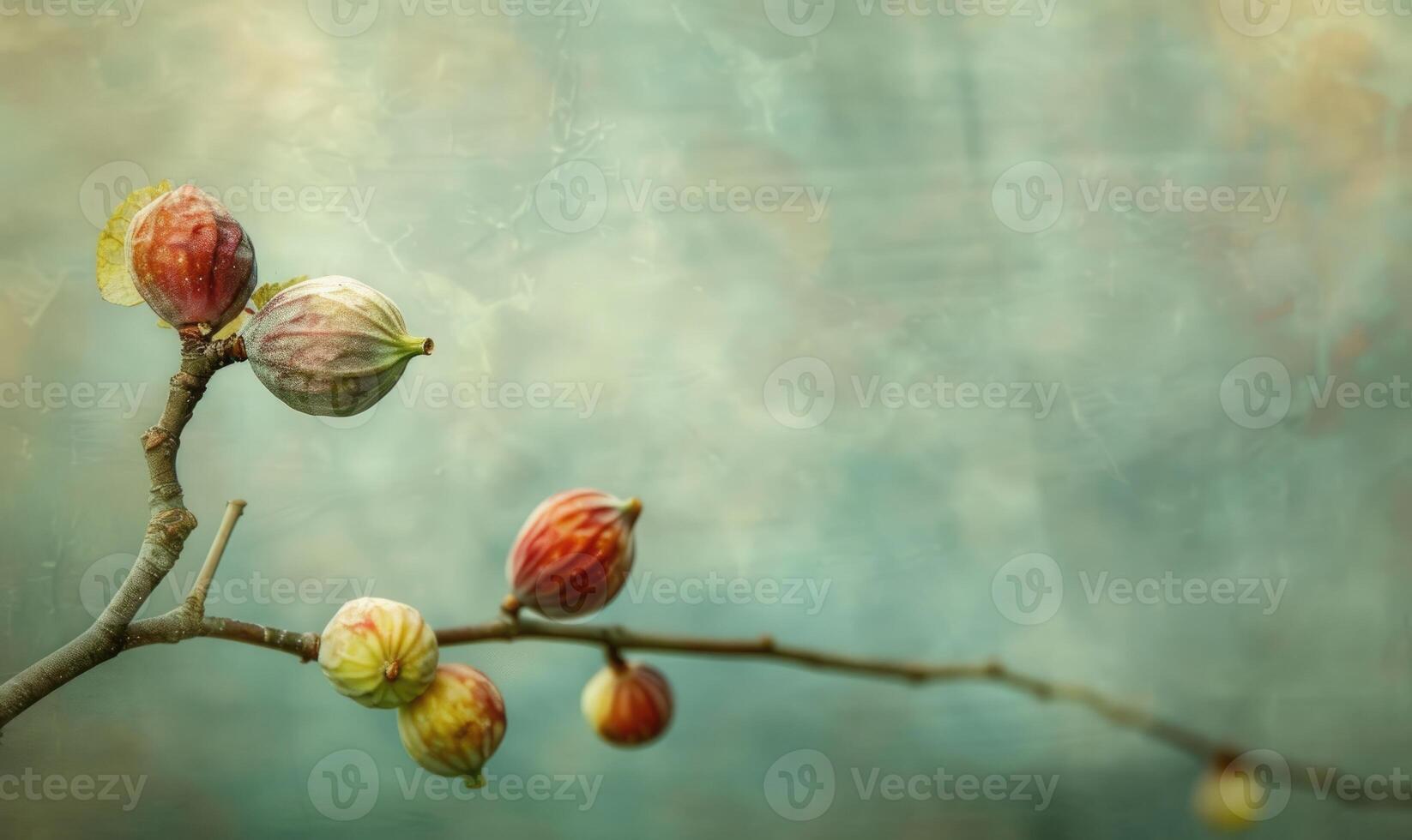 Close-up of figs on a branch photo