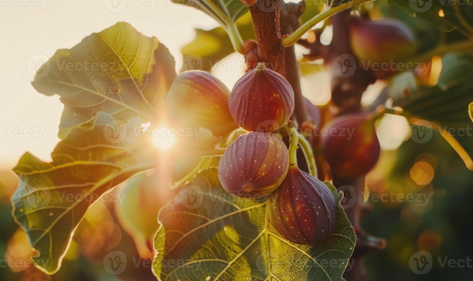 Close-up of figs on a branch photo