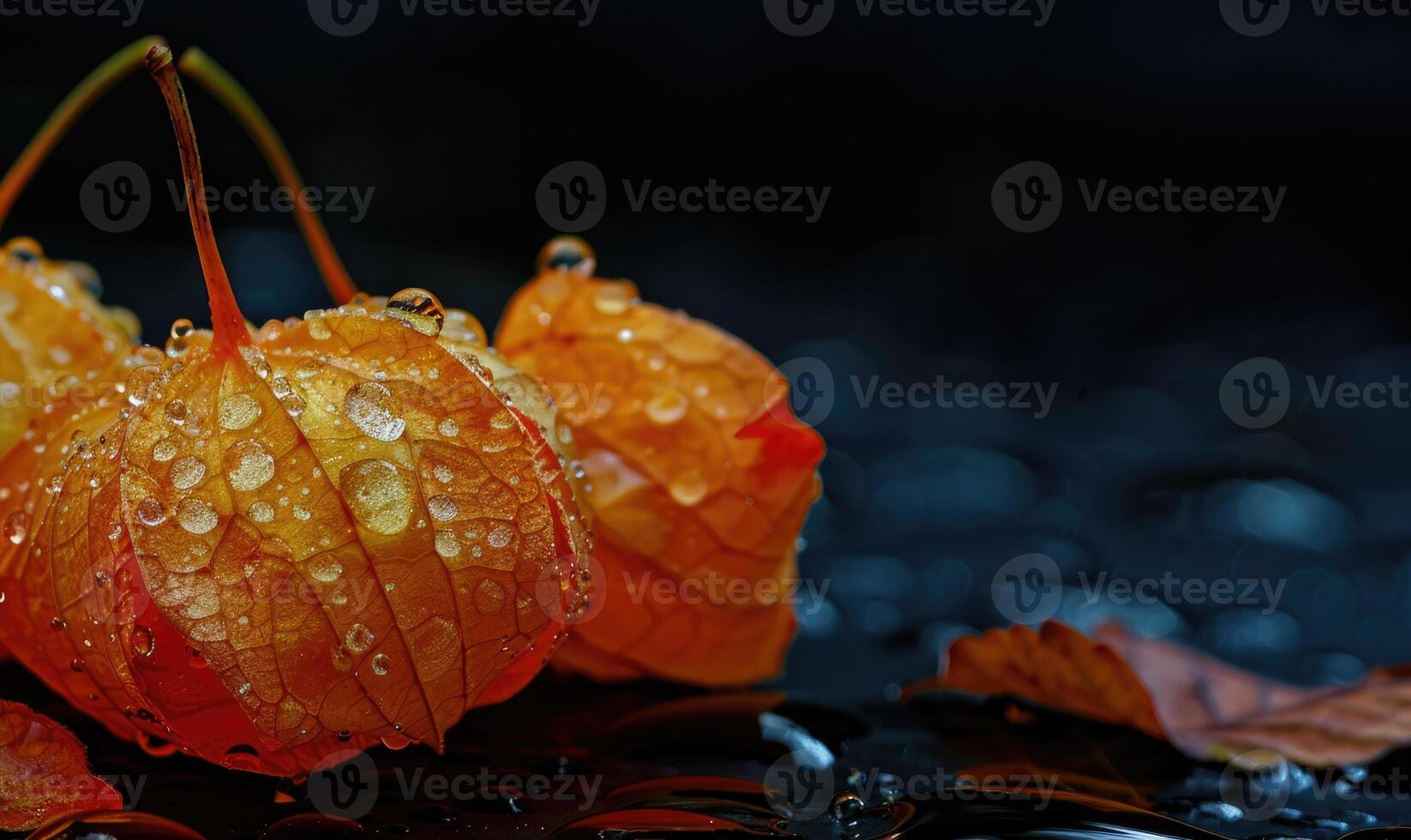 Detailed macro of physalis with the husk torn photo