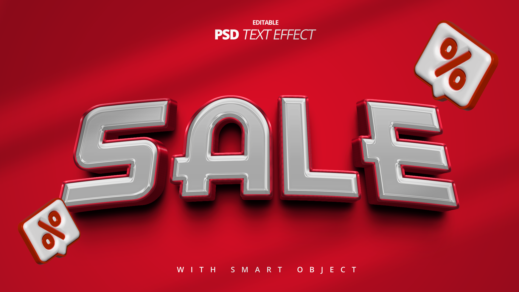 sale 3d red promotion text effect psd