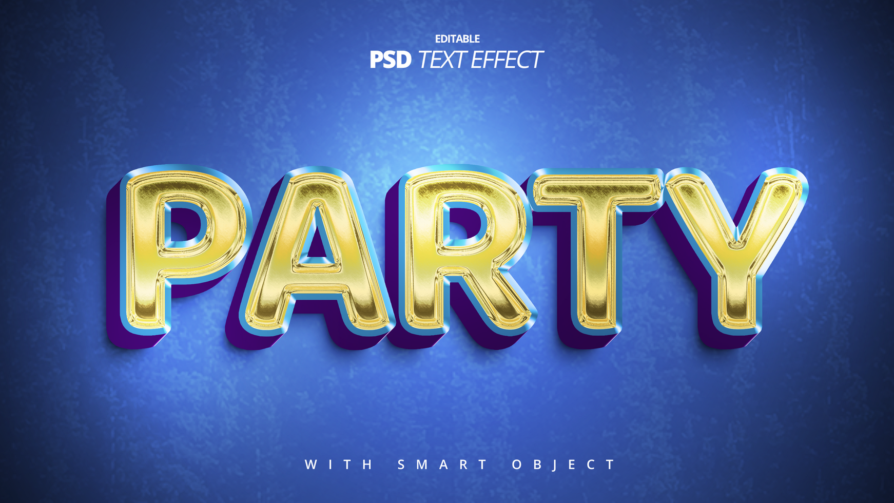 golden party shiny luxury 3d text effect psd