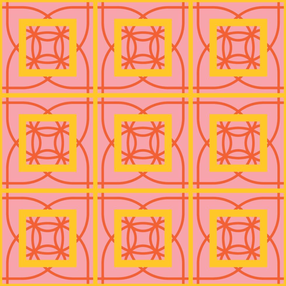 seamless geometric ornamental pattern. Tile mosaic vibrant texture Decorative bright colorful background. repeatable symmetry print vector