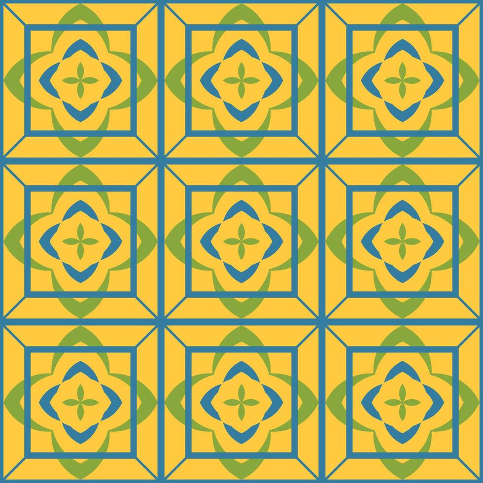 seamless geometric ornamental pattern. Tile mosaic vibrant texture Decorative bright colorful background. repeatable symmetry print vector