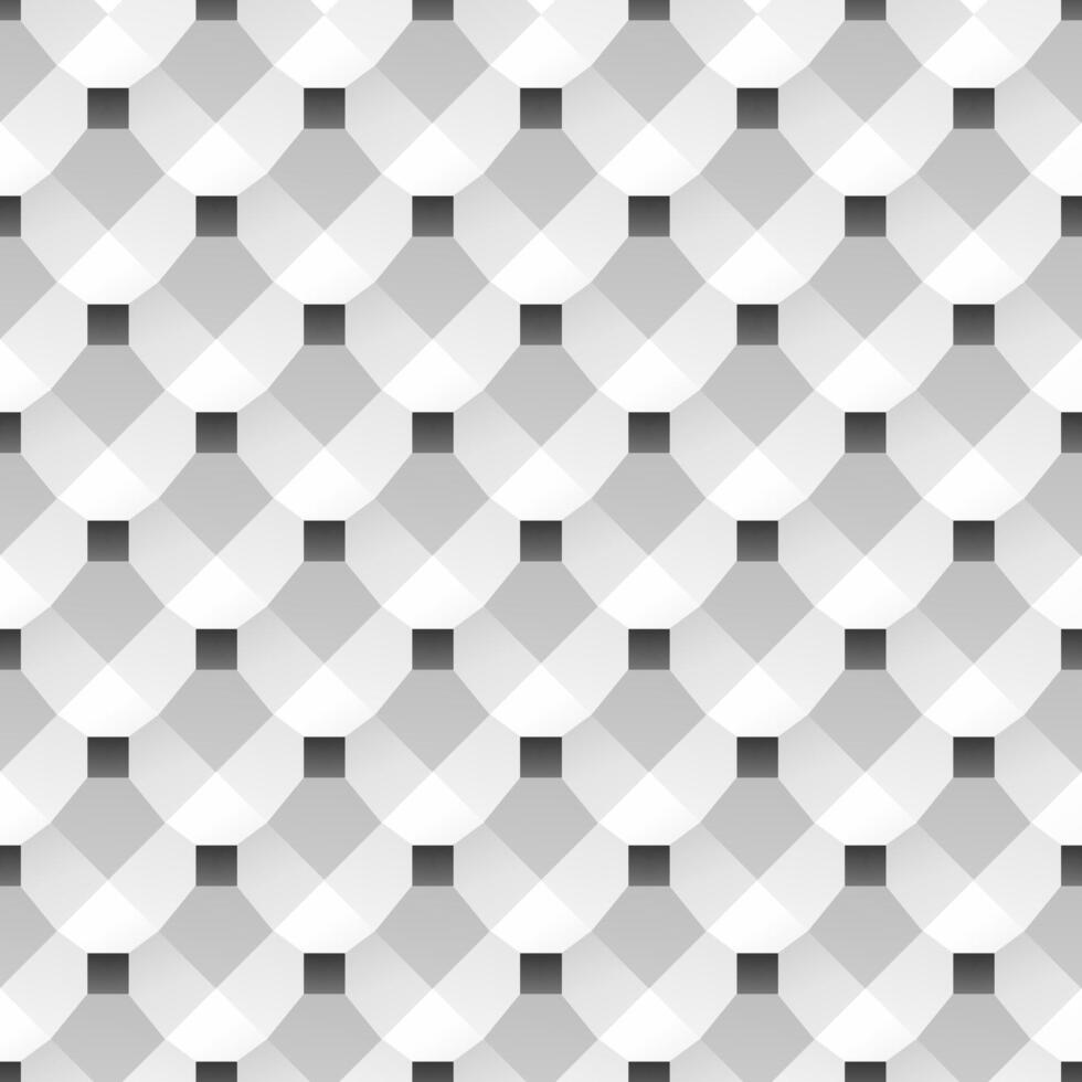 Decorative seamless geometric texture. Black and white tileable creative pattern. Design 3d illusion print. Abstract monochrome repeatable background vector