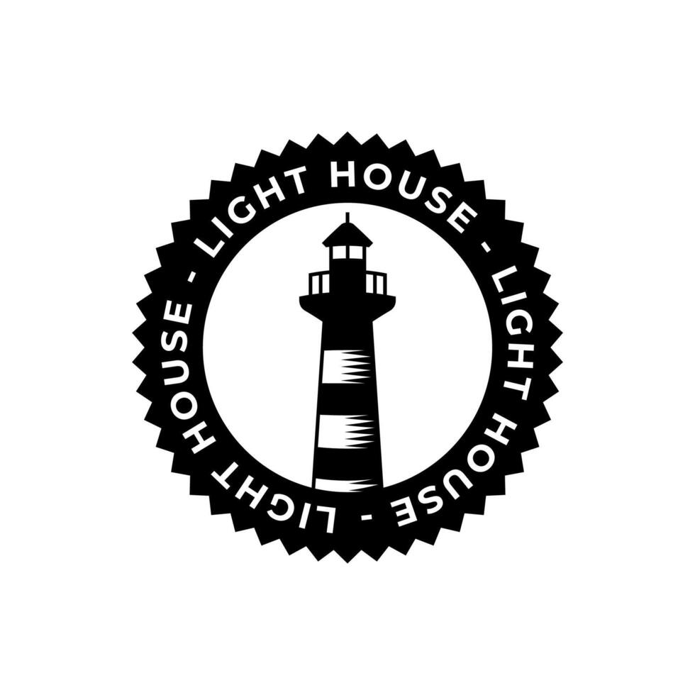 Lighthouse Design Element in Vintage Style for Logo or Badge Retro illustration. illustration. vector