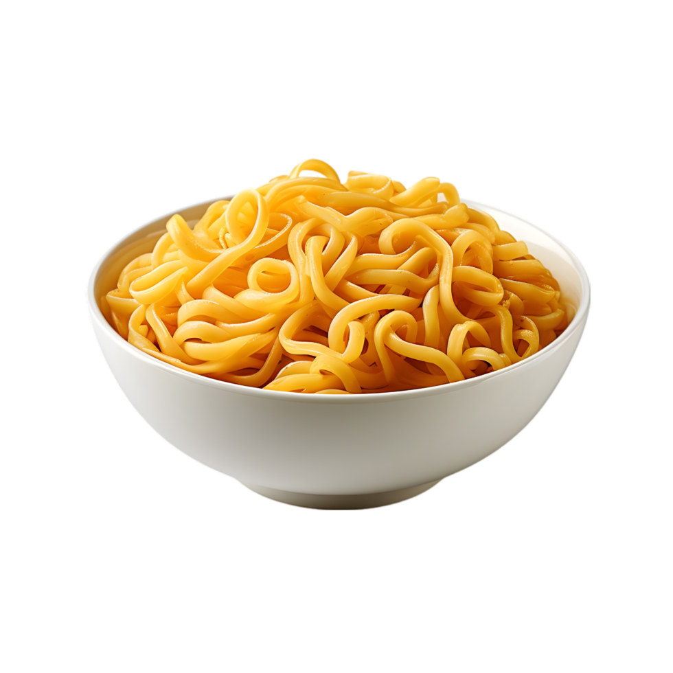 bowl of cooked noodles on transparent background png