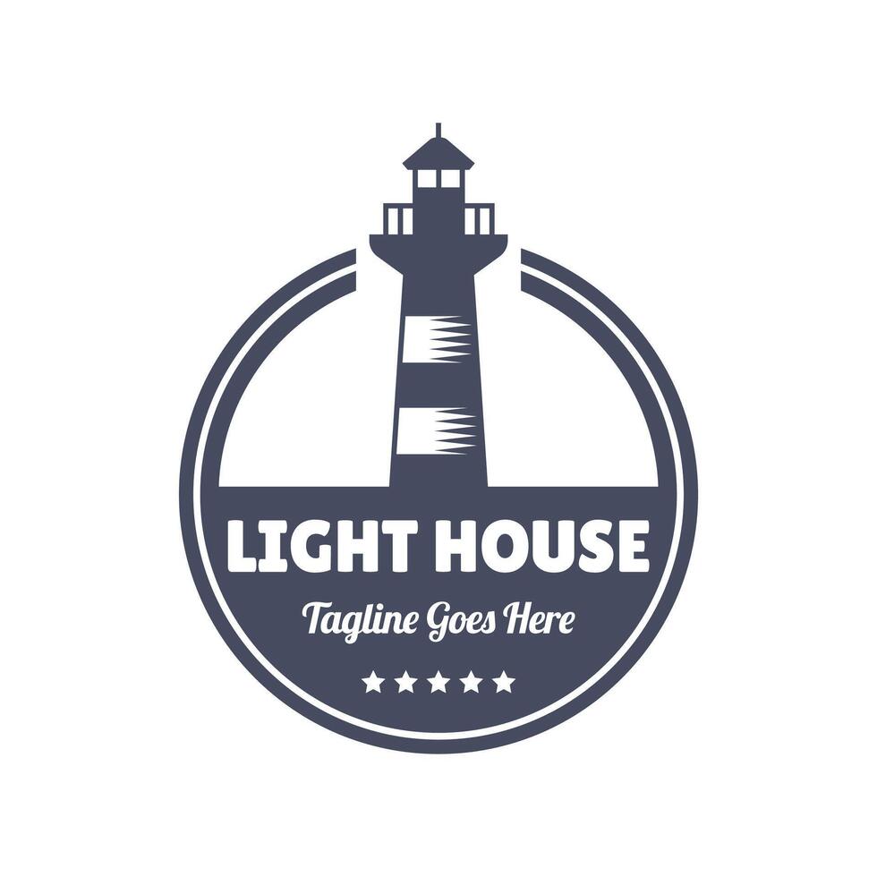 Lighthouse Design Element in Vintage Style for Logo or Badge Retro illustration. illustration. vector