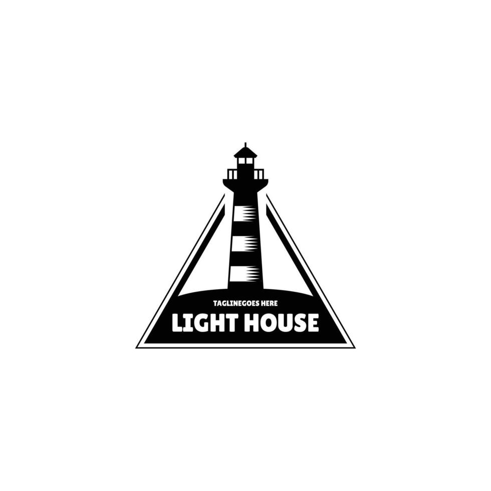 Lighthouse Design Element in Vintage Style for Logo or Badge Retro illustration. illustration. vector