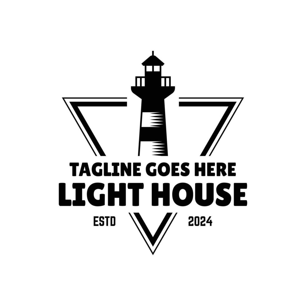 Lighthouse Design Element in Vintage Style for Logo or Badge Retro illustration. illustration. vector