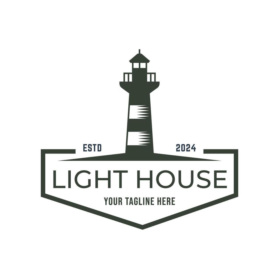 Lighthouse Design Element in Vintage Style for Logo or Badge Retro illustration. illustration. vector