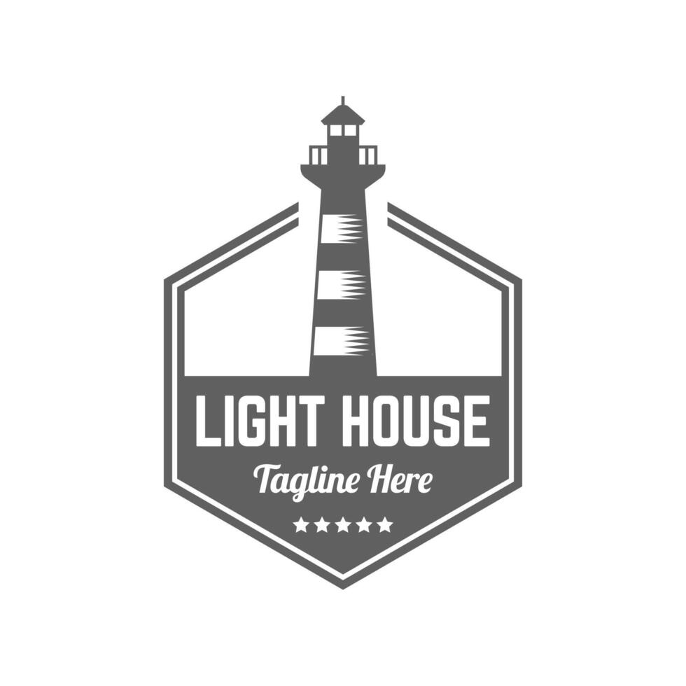 Lighthouse Design Element in Vintage Style for Logo or Badge Retro illustration. illustration. vector