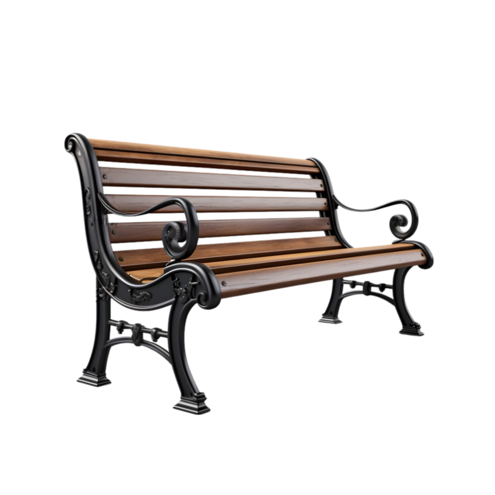 Park bench on transparent background png