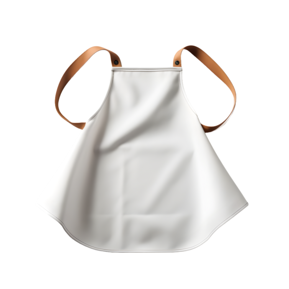 White kitchen apron on transparent background png