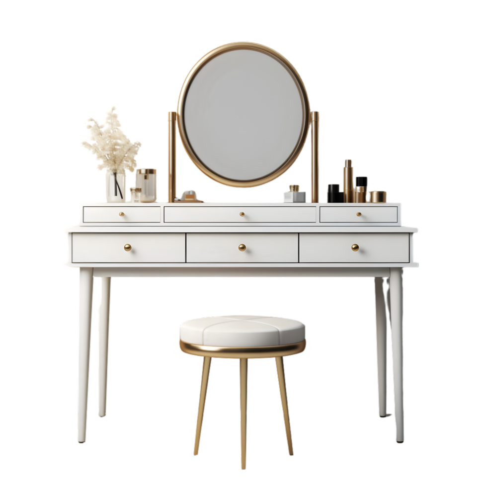 Modern dressing table on transparent background png