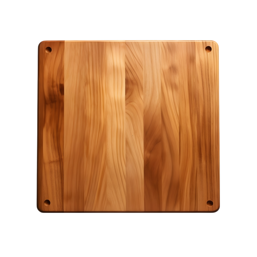Wooden cutting board on transparent background png