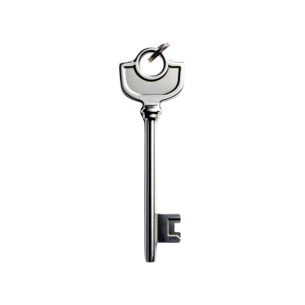 Old metal key on transparent background png