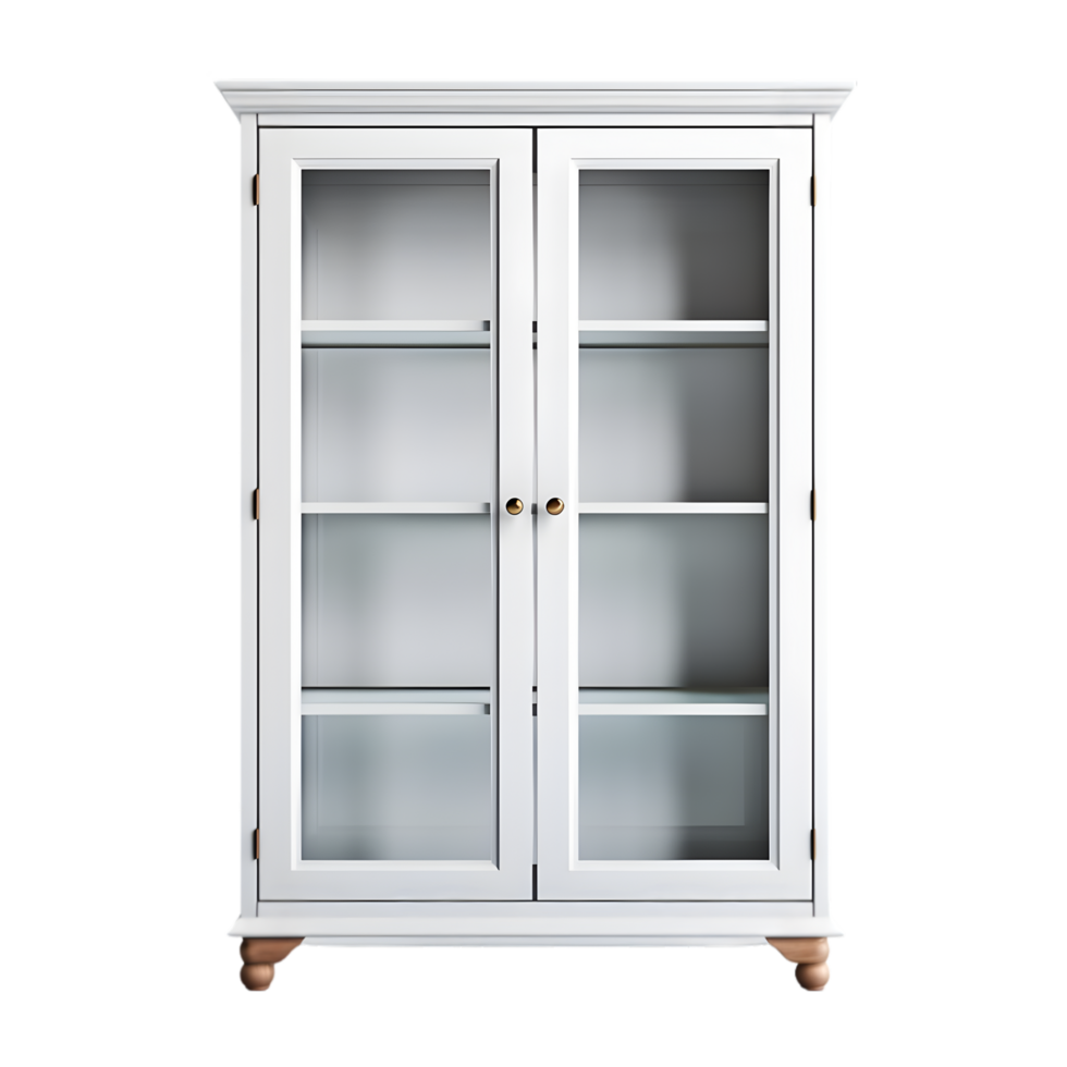Wooden cabinet with cupboard on transparent background png