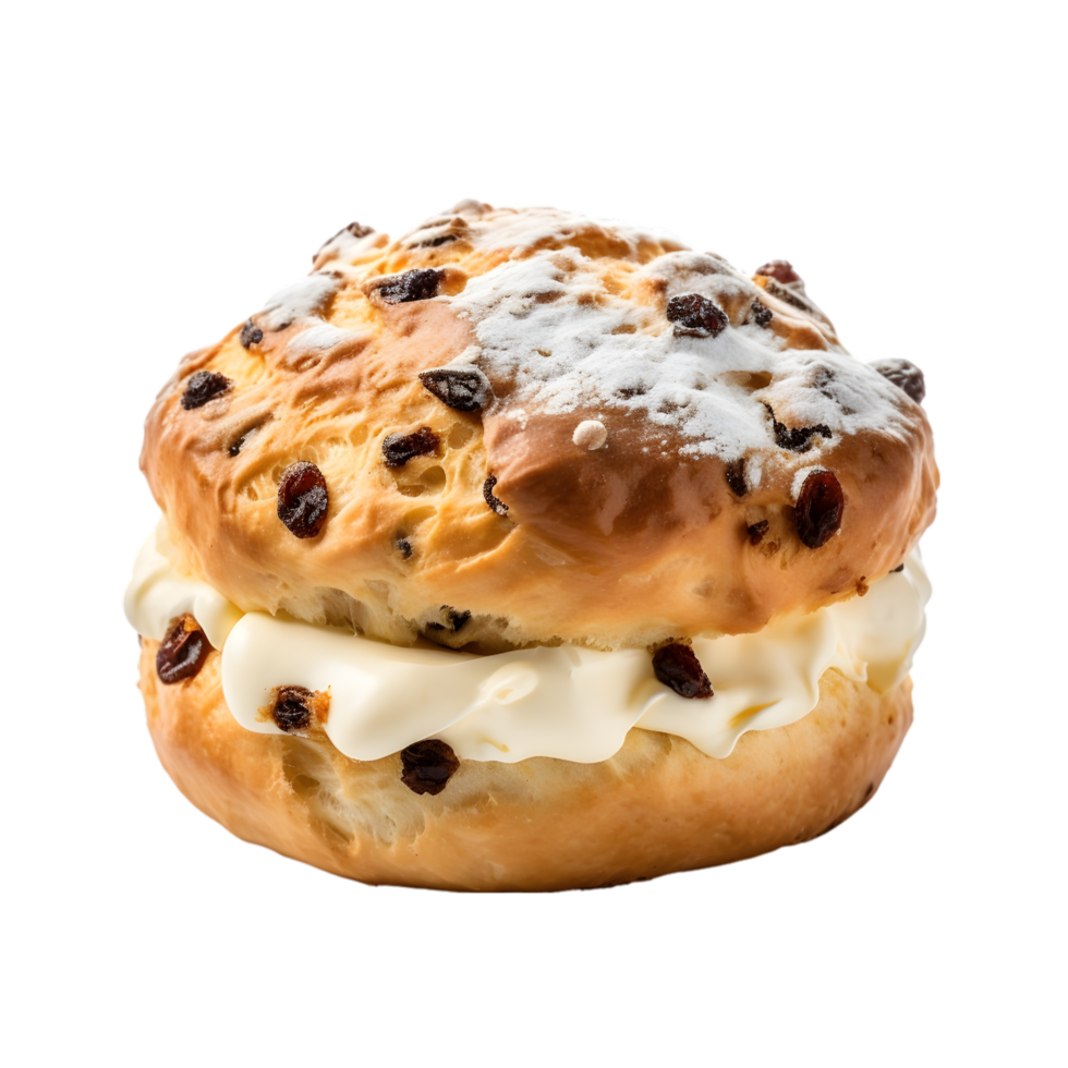 Scones with raisins on transparent background png
