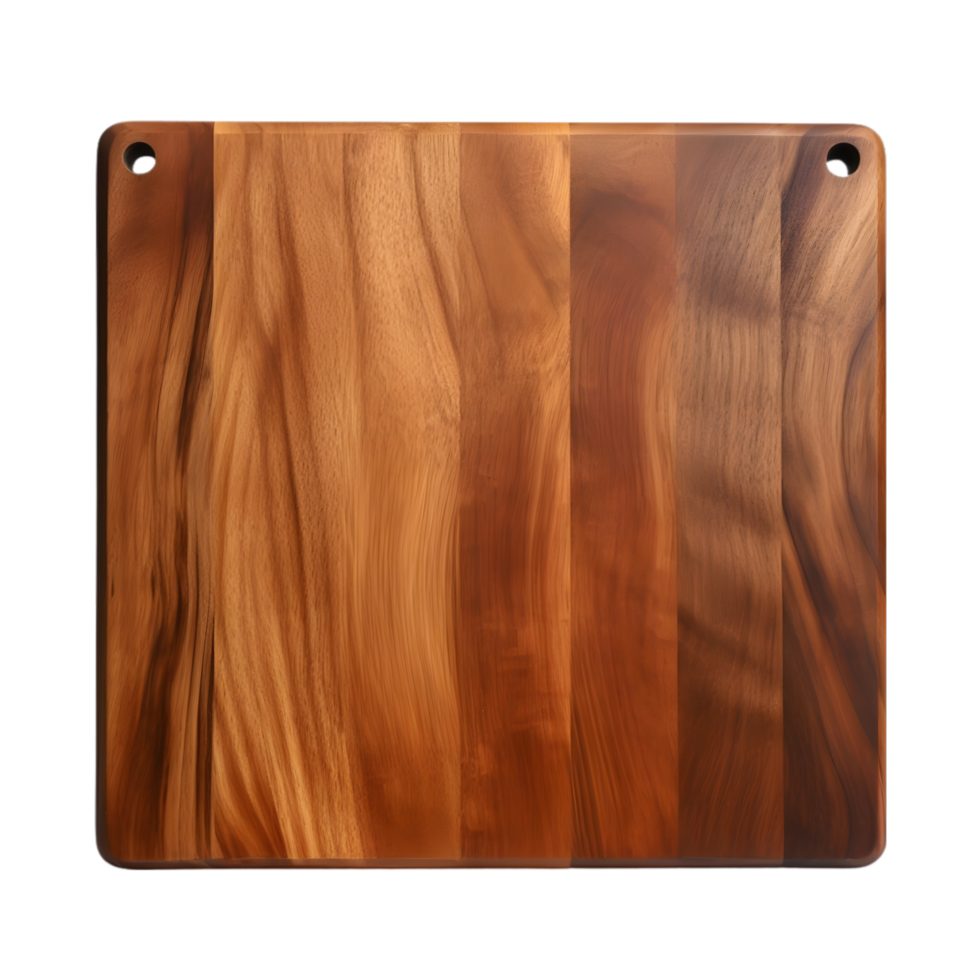 Wooden cutting board on transparent background png