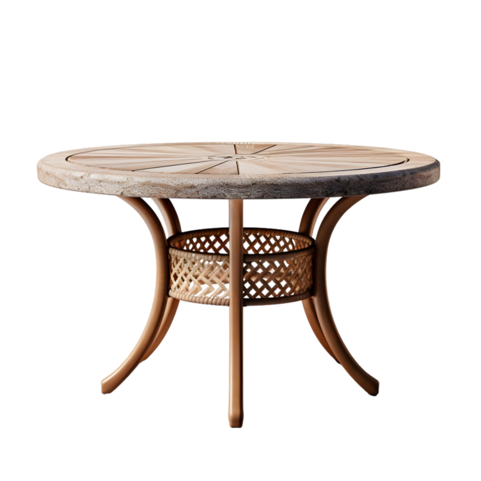 Wooden table on transparent background png