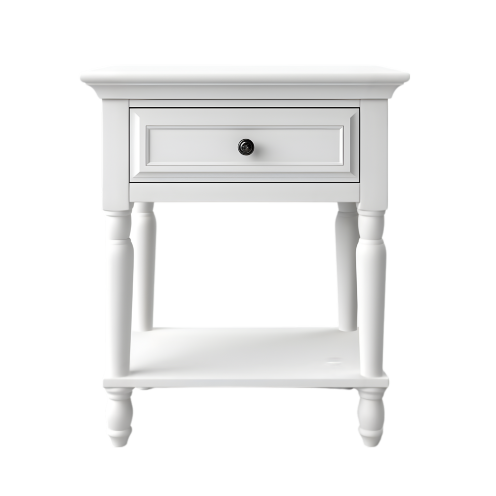 Wooden bedside table on transparent background png
