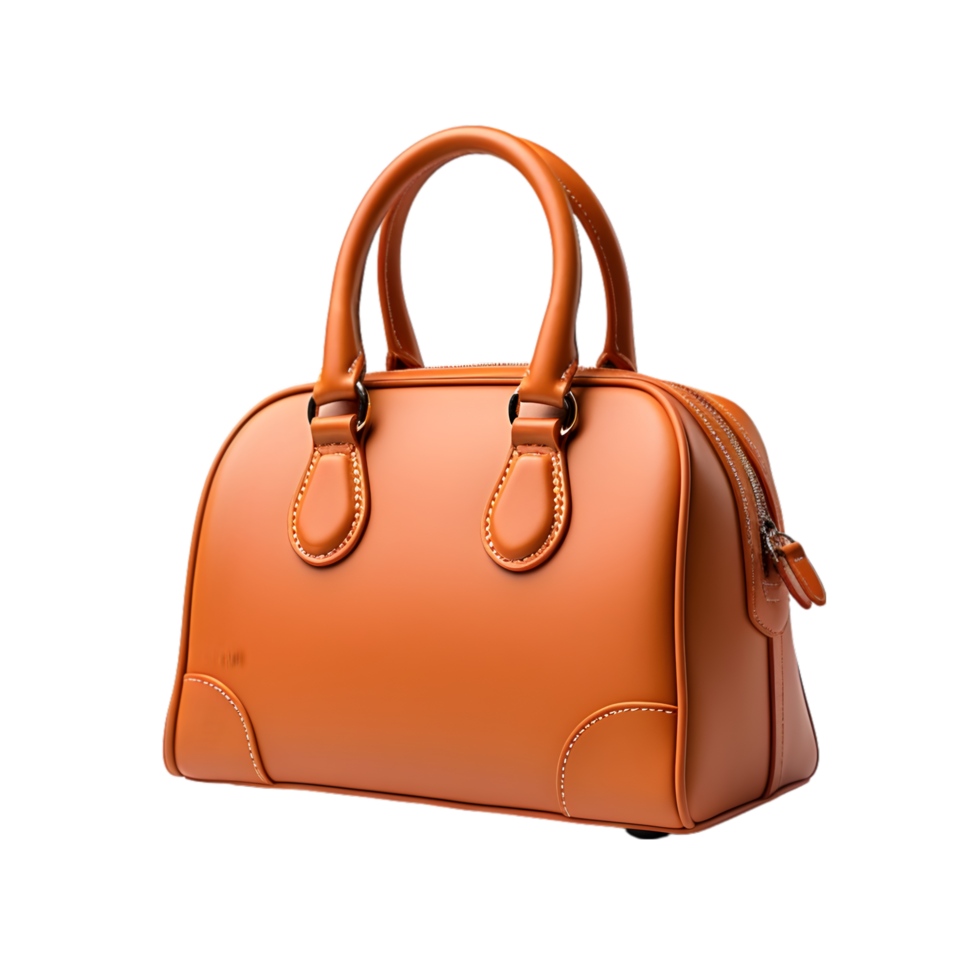 leather handbag on transparent background png