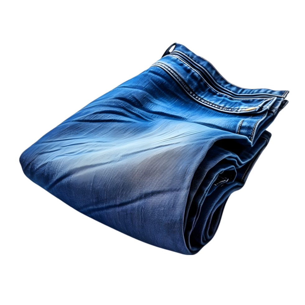 Stack of blue jeans on transparent background png