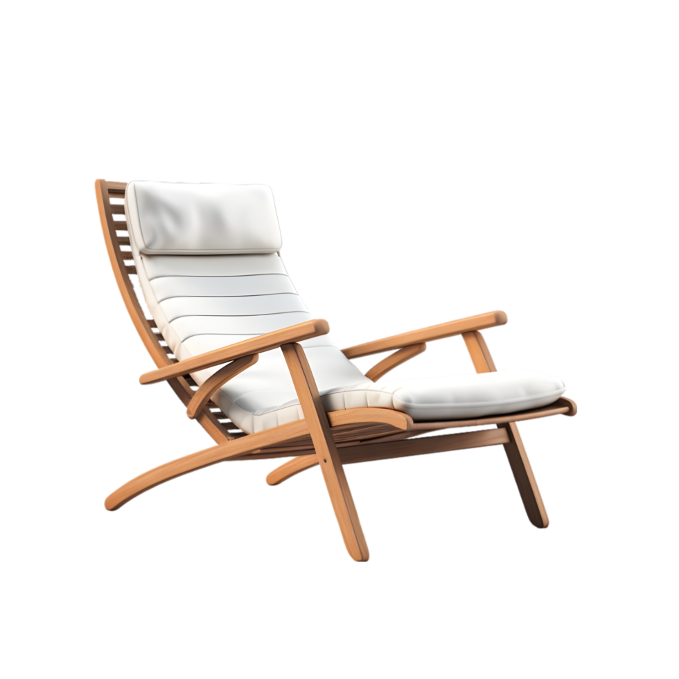 relax beach chair on transparent background Generated ai png