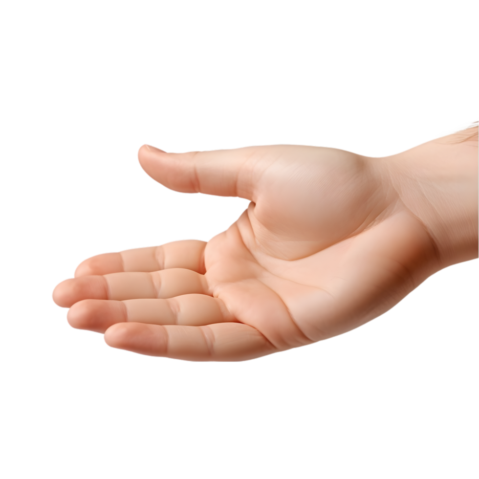 hand showing five fingers on transparent background png