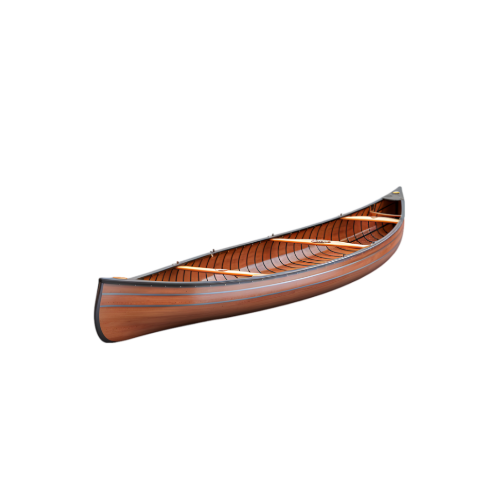 Wooden boat on transparent background png