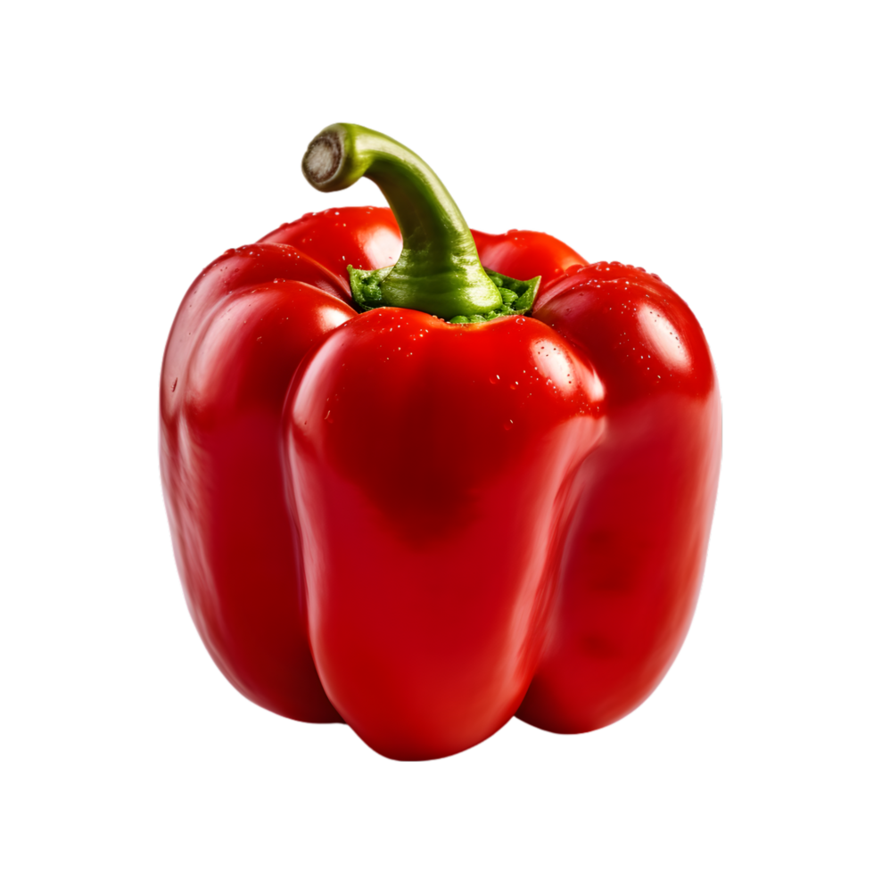 Red bell pepper on transparent background png
