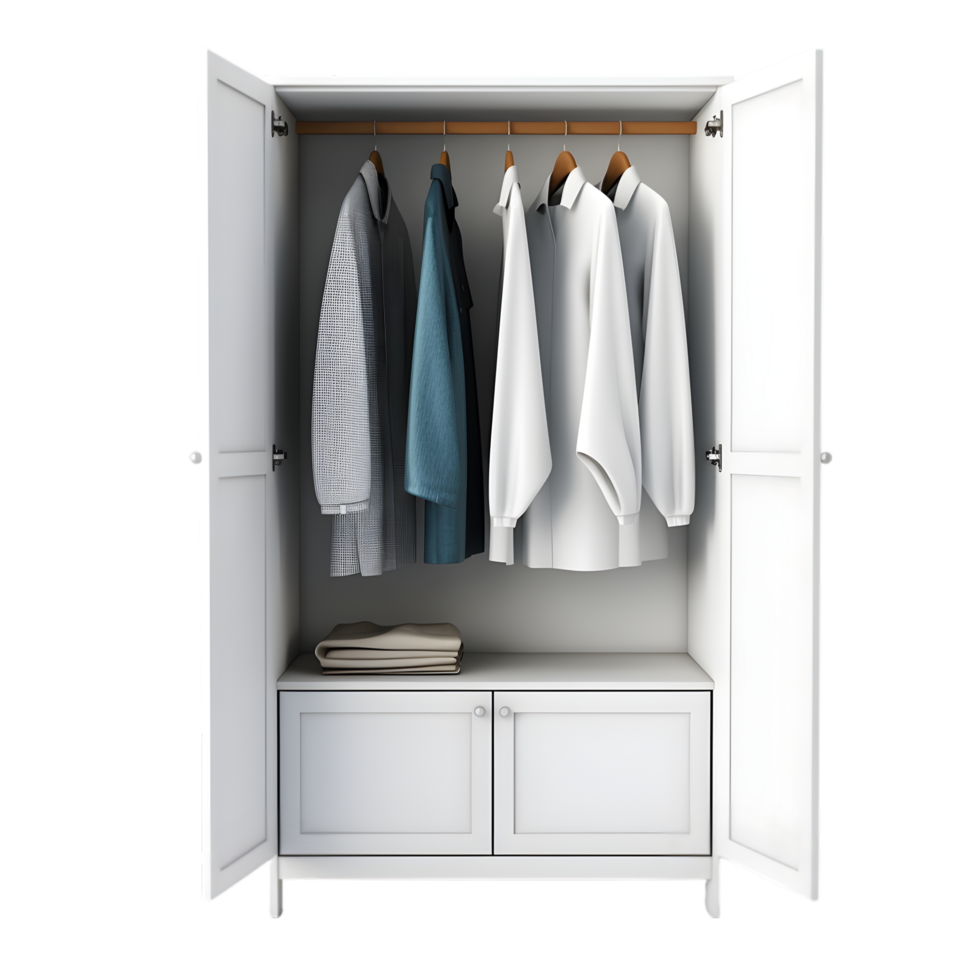 Closet with clothes on transparent background png