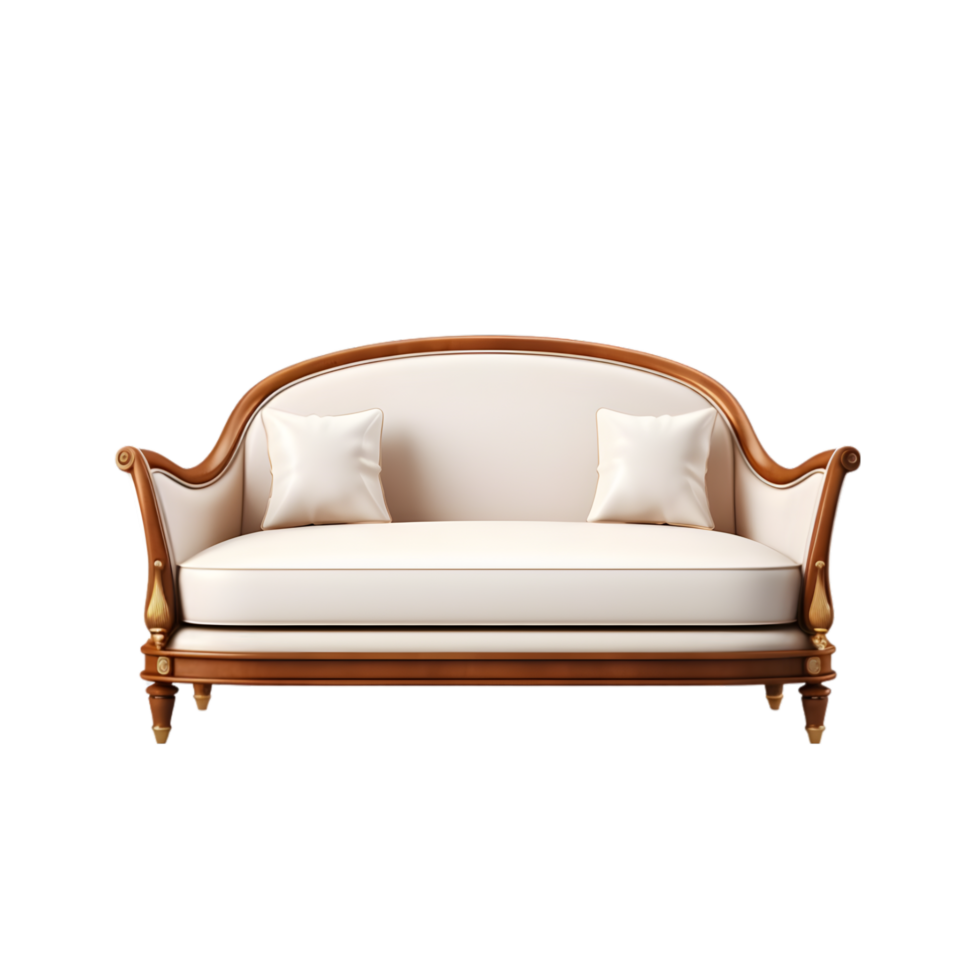 Sofa on a light on transparent background png
