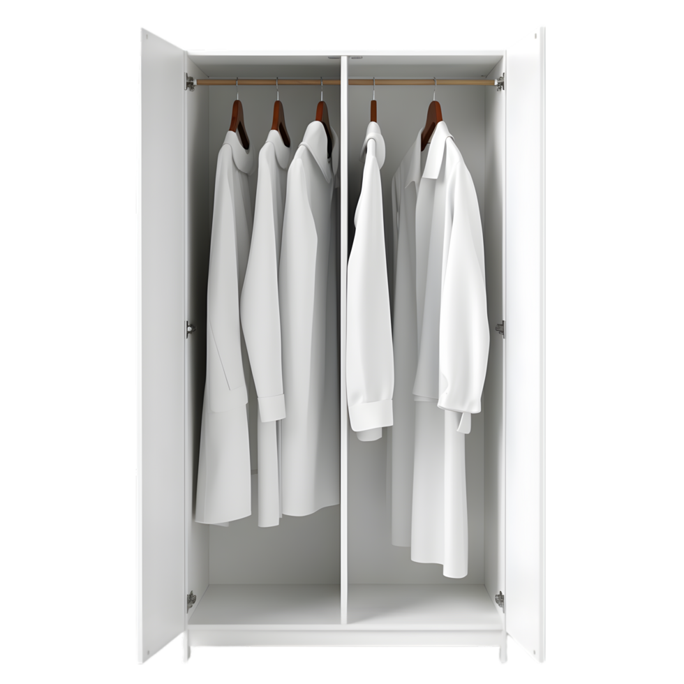 Closet with clothes on transparent background png