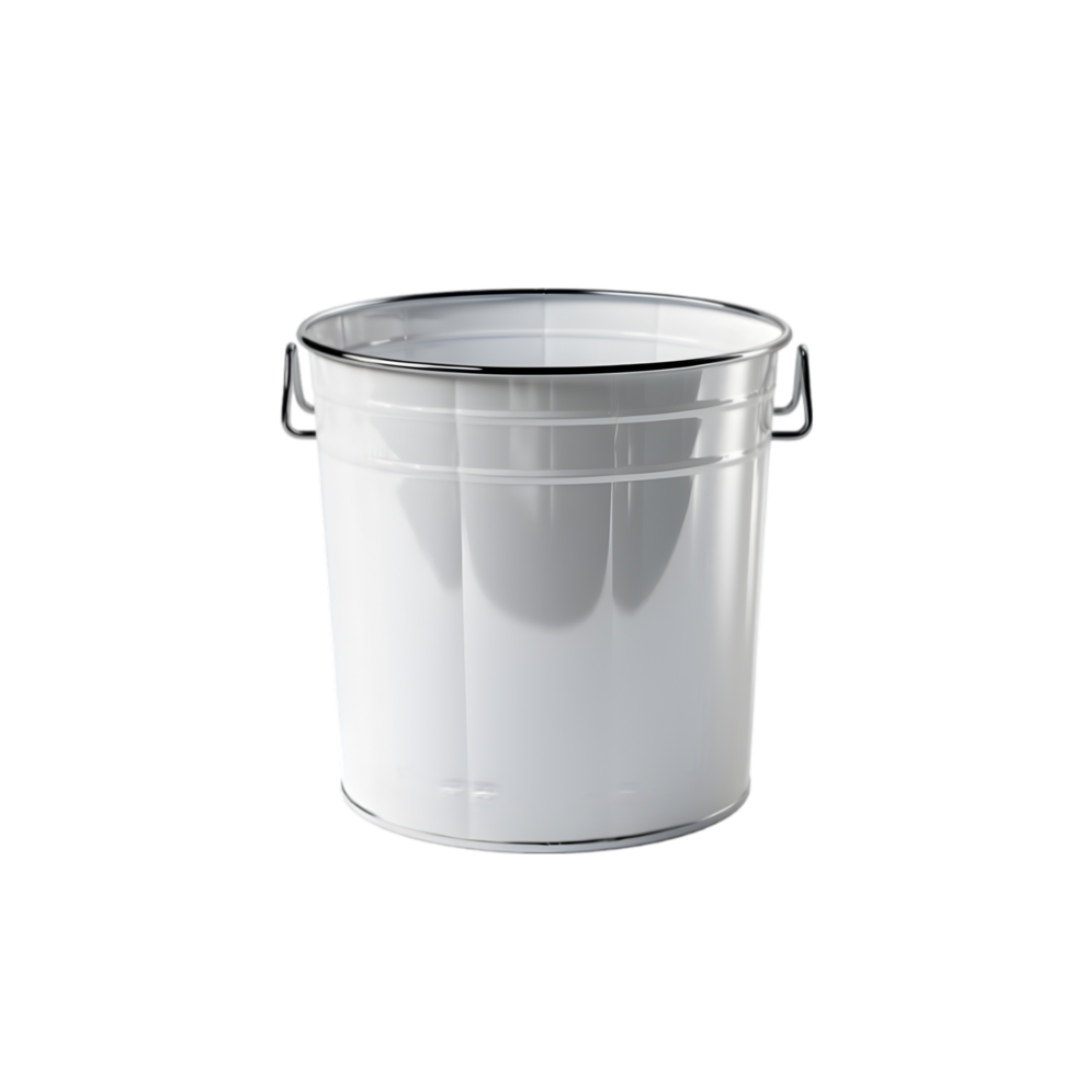 Empty metal bucket on transparent background png