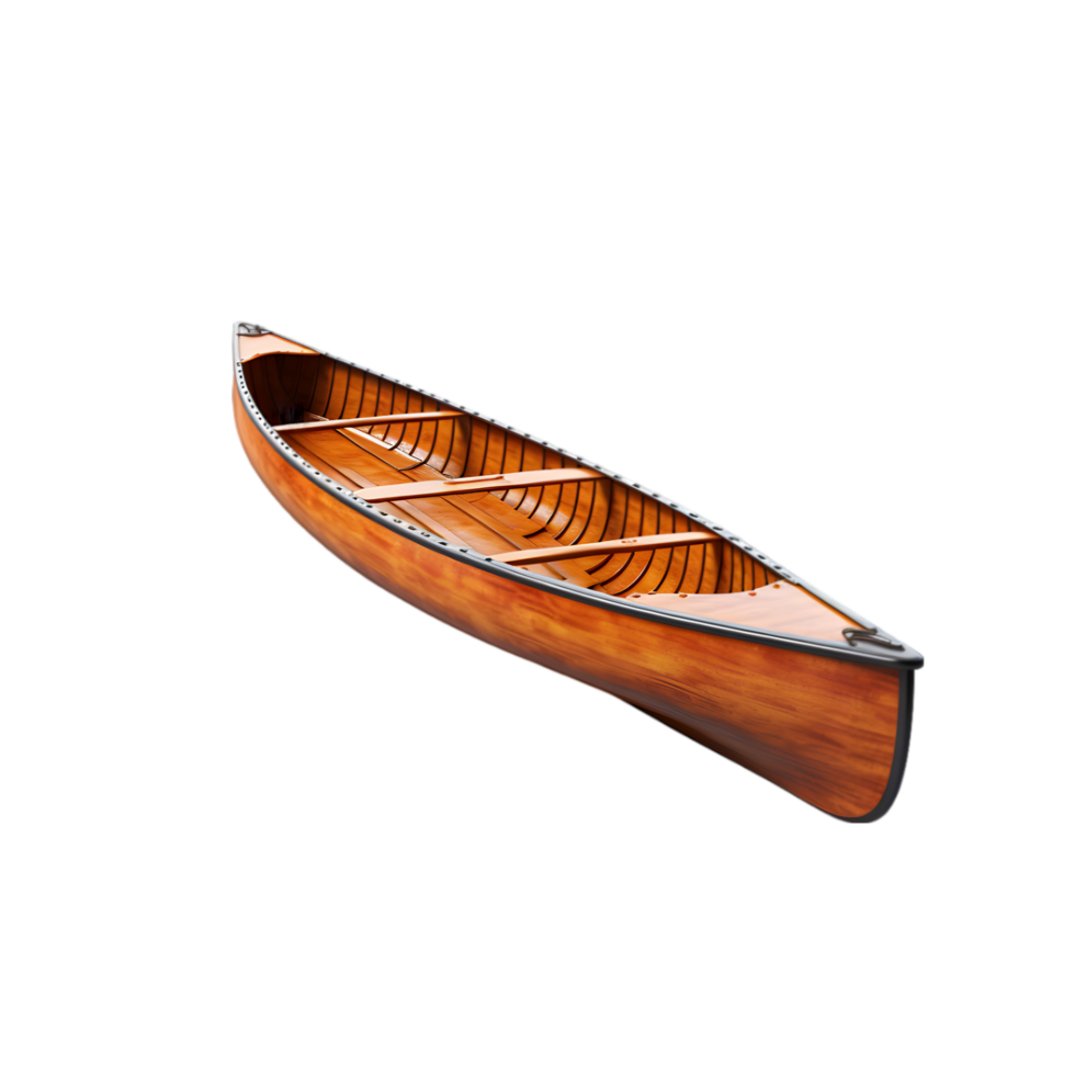 Wooden boat on transparent background png
