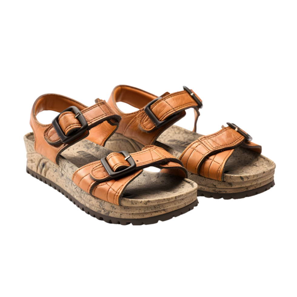 Men's sandals on transparent background png