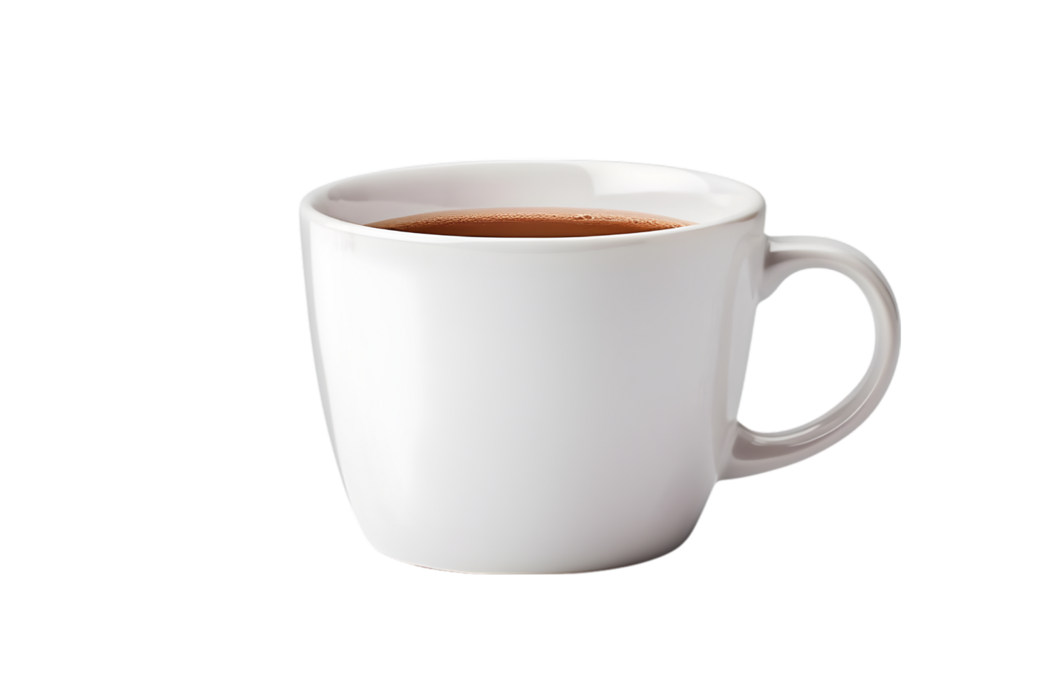 White ceramic cup on transparent background png