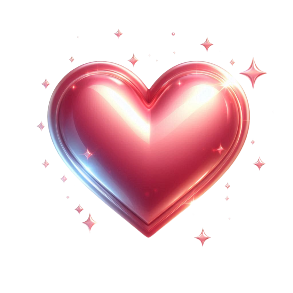 a red heart with stars on it png