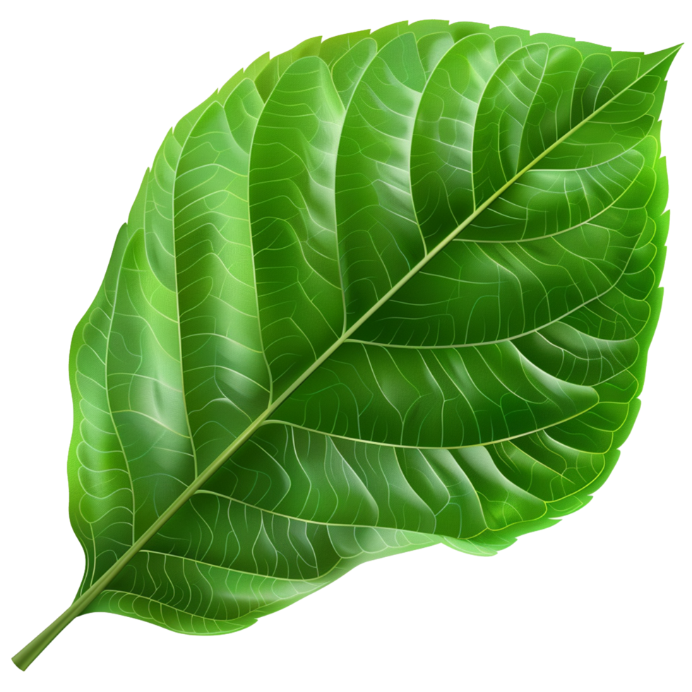 Realistic Green Leaf on Transparent Background png