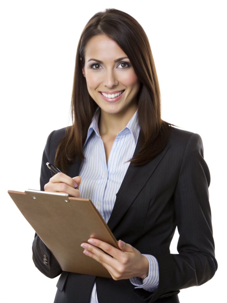 Female Hold Clipboard Realistic Character png