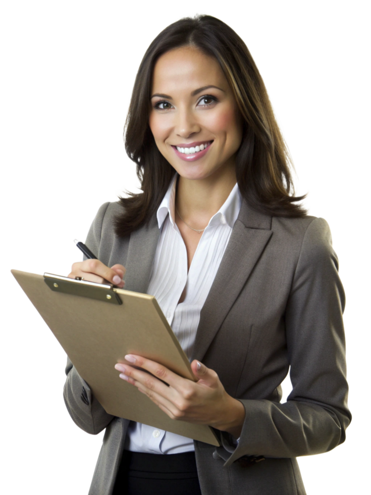 Female Hold Clipboard Realistic Graphic png