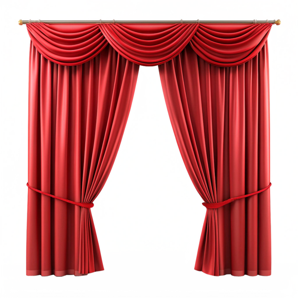 Red Curtains Realistic Clip png
