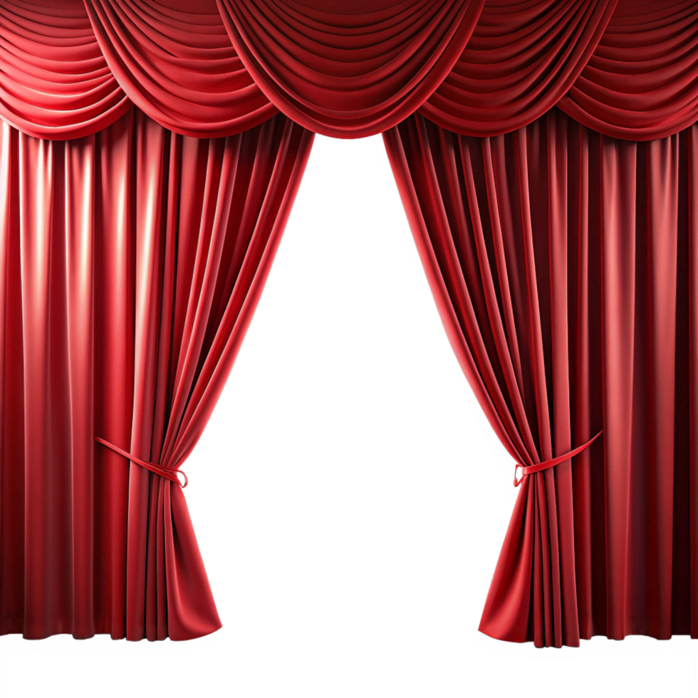 Red Curtains Realistic Decoration png