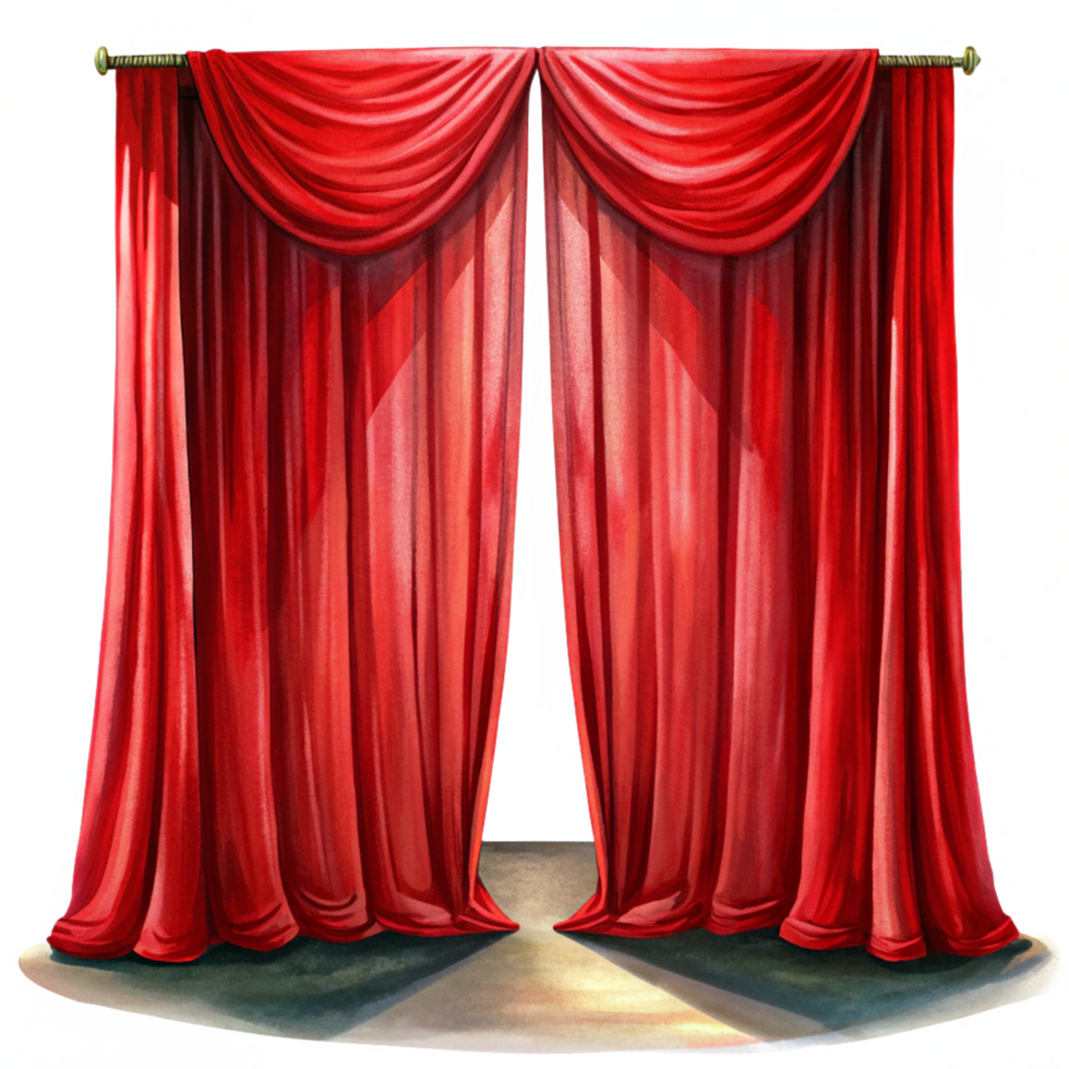 Red Curtain Illustration Object png
