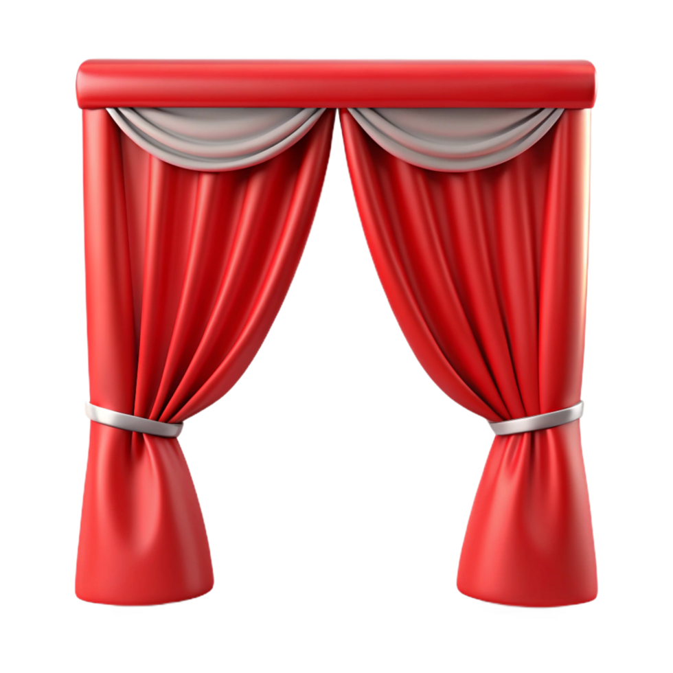 Red Curtain 3d Render png