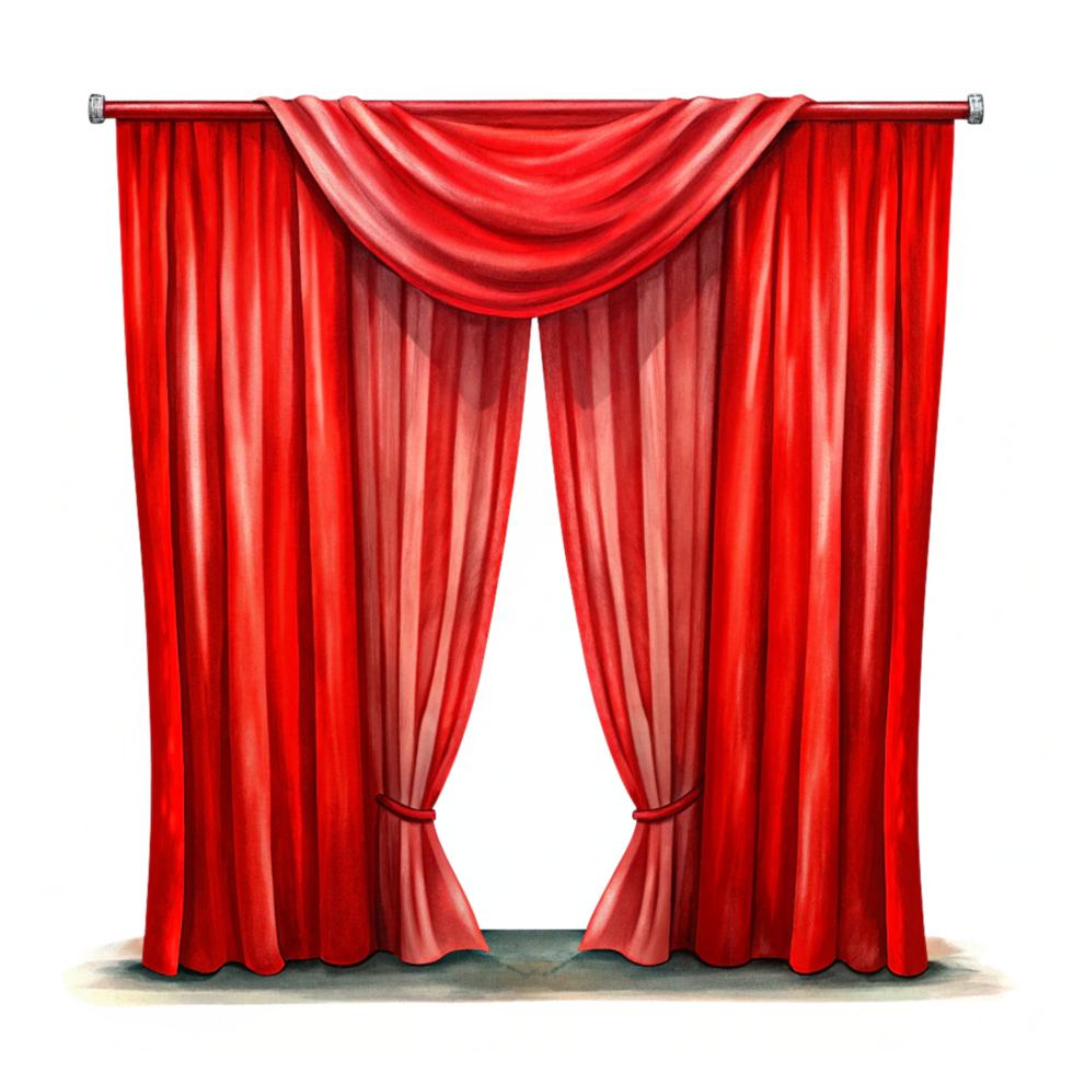 Red Curtain Illustration Image png