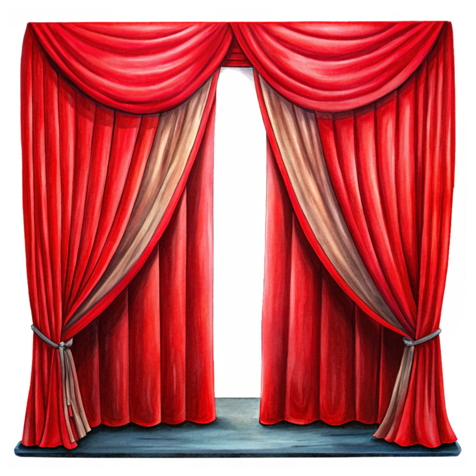 Red Curtain Illustration Design png